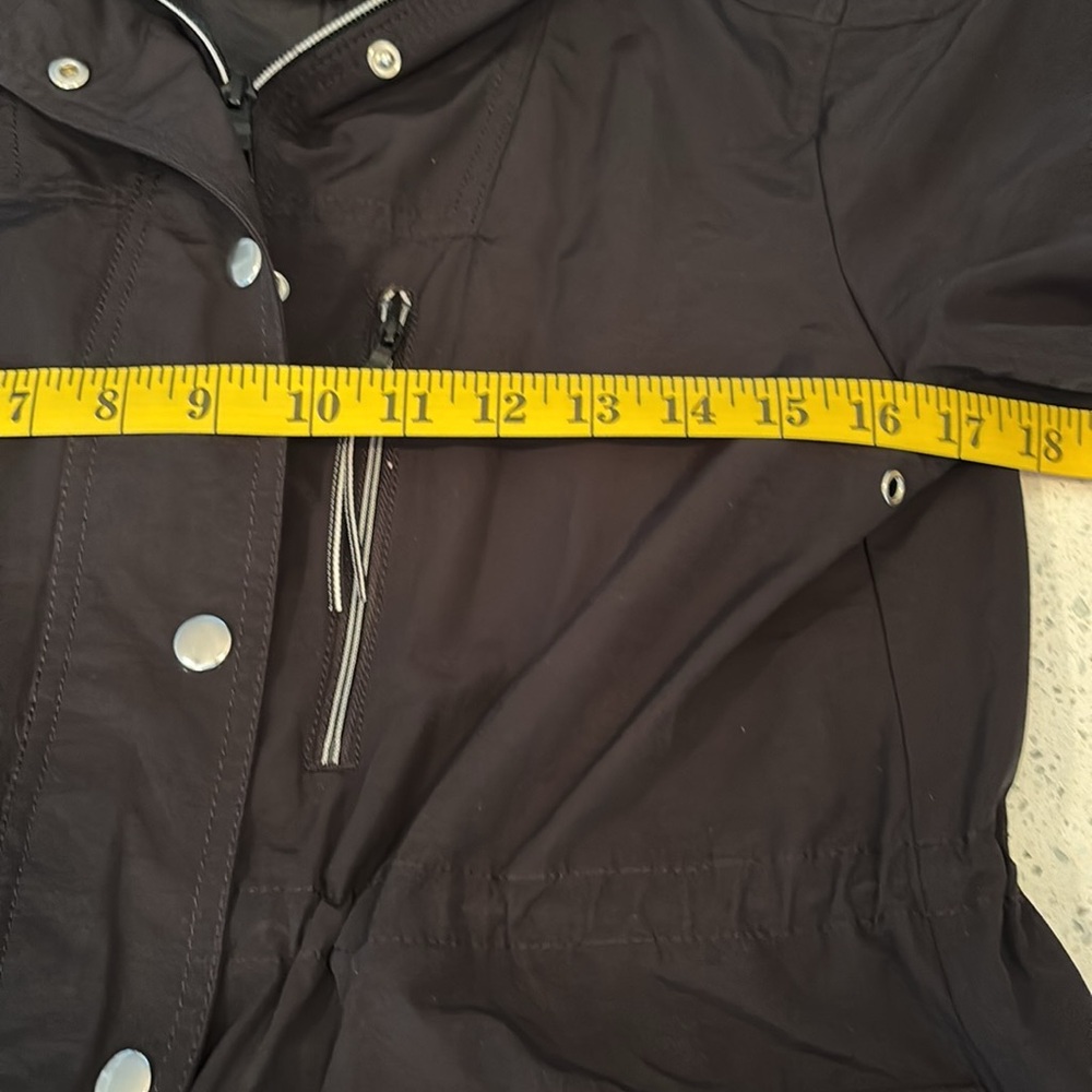 J Crew black raincoat with hood - Picture 7 of 12